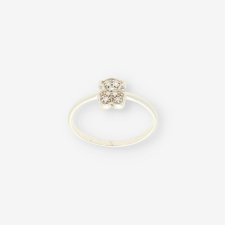 Anillo oso de oro blanco 18kt con brillantes TOUS