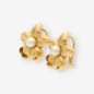 Pendientes flor de oro 18kt con perla y cierre omega