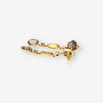 Pendientes largos oro y piedras marrones