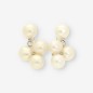 Pendientes de oro blanco 18kt con perlas y brillantes, cierre omega Pendientes de oro blanco 18kt con perlas y brillantes, cierre omega