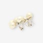 Pendientes de oro blanco 18kt con perlas y brillantes, cierre omega Pendientes de oro blanco 18kt con perlas y brillantes, cierre omega