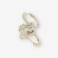 Pendientes de aro en oro blanco 18kt con estrella y brillantes Pendientes de aro en oro blanco 18kt con estrella y brillantes