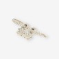 Pendientes de aro en oro blanco 18kt con estrella y brillantes Pendientes de aro en oro blanco 18kt con estrella y brillantes
