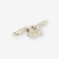 Pendientes de aro en oro blanco 18kt con estrella y brillantes Pendientes de aro en oro blanco 18kt con estrella y brillantes