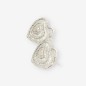 Pendientes corazón de oro blanco 18kt con brillantes, cierre omega Pendientes corazón de oro blanco 18kt con brillantes, cierre omega