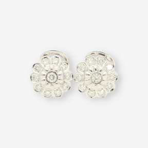 Pendientes oro blanco y brillantes