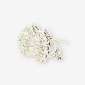 Pendientes de oro blanco 18kt con brillantes, cierre omega