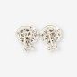 Pendientes de oro blanco 18kt con brillantes, cierre omega Pendientes de oro blanco 18kt con brillantes, cierre omega