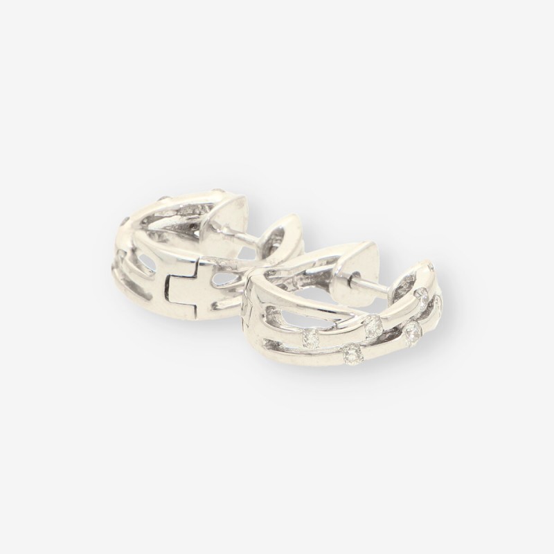 Pendientes oro blanco y brillantes