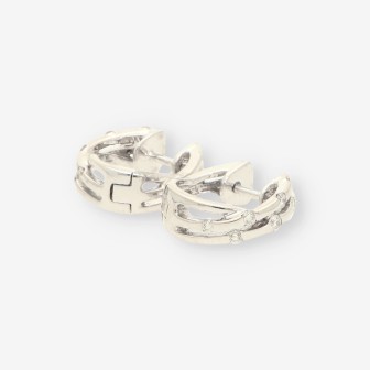 Pendientes oro blanco y brillantes