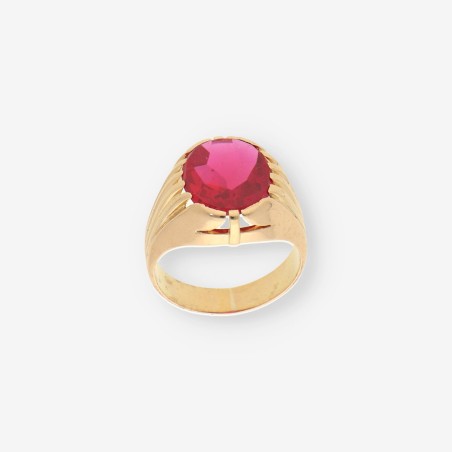 Anillo de Oro con Piedra Roja