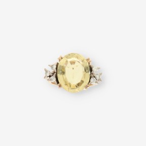 Anillo p. amarilla oro y brillantes