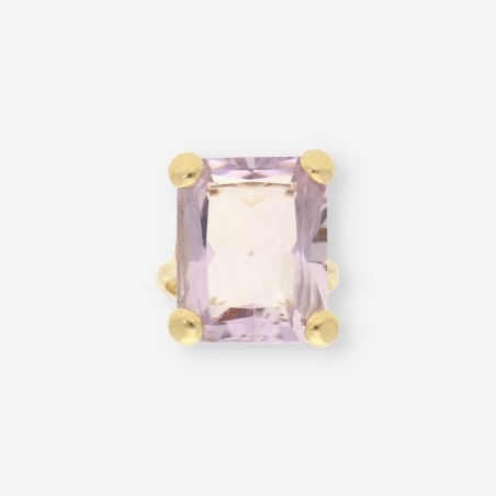 Anillo oro piedra lila