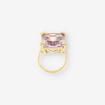 Anillo oro piedra lila