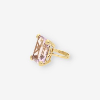 Anillo oro piedra lila