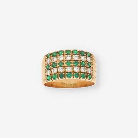 Anillo p. verde oro y circonitas
