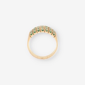 Anillo p. verde oro y circonitas