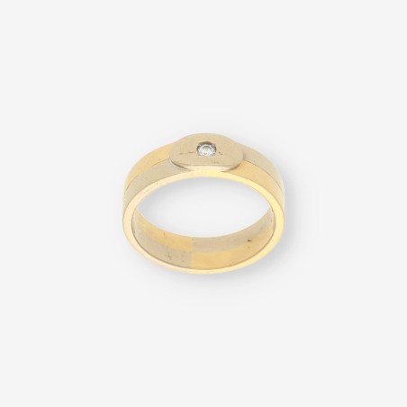 Anillo de Oro con Brillante Central