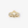 Anillo oro bl., oro ama. y brillantes