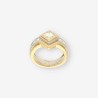 Anillo oro bl., oro ama. y brillantes