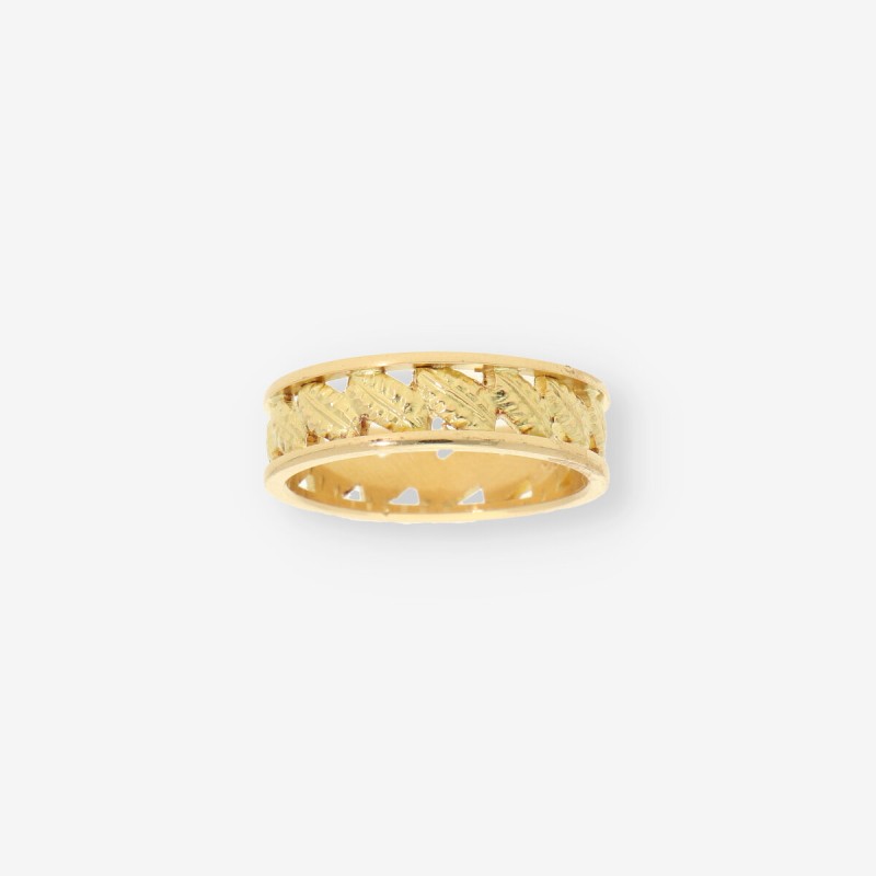 Anillo de Oro con Dibujo de Hojas Anillo de Oro con Dibujo de Hojas