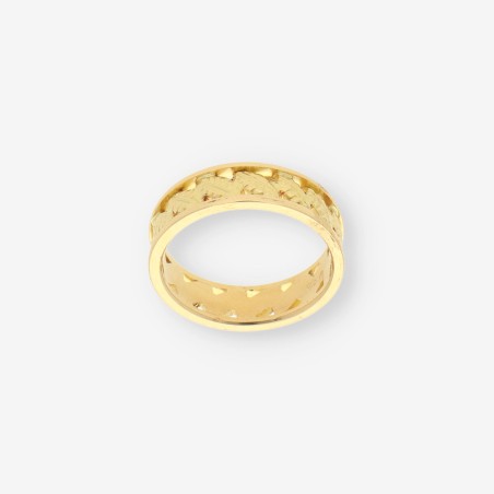 Anillo de Oro con Dibujo de Hojas