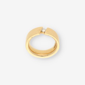 Anillo de Oro con Brillante Central