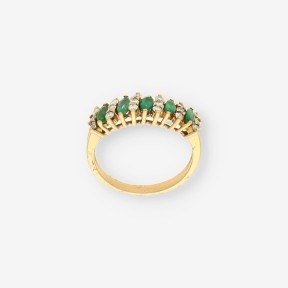 Anillo de Oro con Esmeralda y Brillantes