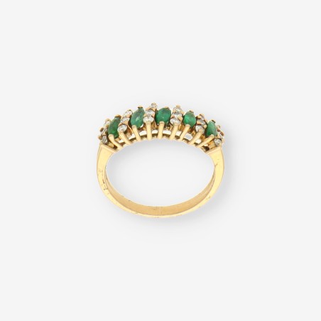 Anillo de Oro con Esmeralda y Brillantes