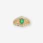 Anillo de Oro Blanco con Esmeralda y Brillantes Anillo de Oro Blanco con Esmeralda y Brillantes