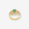 Anillo oro blanco Esmeralda y brillantes