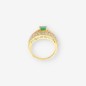 Anillo de Oro Blanco con Esmeralda y Brillantes Anillo de Oro Blanco con Esmeralda y Brillantes