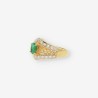 Anillo oro blanco Esmeralda y brillantes