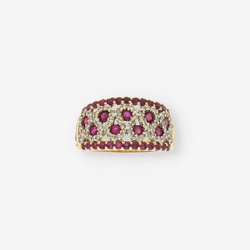 Anillo de Oro con Rubí y Brillantes Anillo de Oro con Rubí y Brillantes