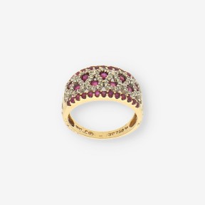 Anillo de Oro con Rubí y Brillantes