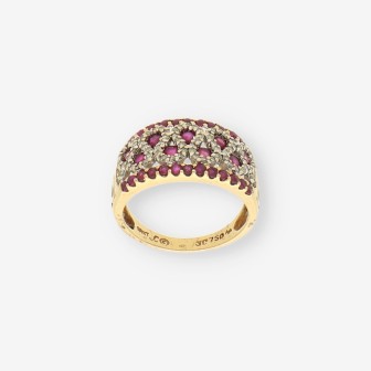 Anillo rubÃ­ oro y brillantes