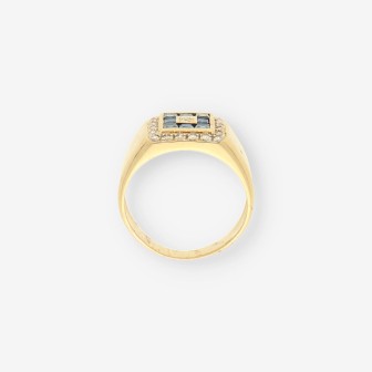 Anillo zafiros oro y brillantes