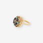 Anillo Vintage de Oro Amarillo 18kt con Turquesa y Brillantes Anillo Vintage de Oro Amarillo 18kt con Turquesa y Brillantes