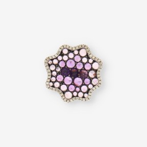 Anillo oro blanco, brillantes y p. lila