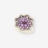 Anillo oro blanco, brillantes y p. lila