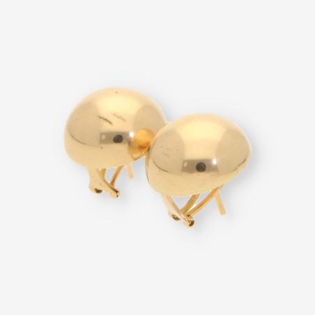 Pendientes de oro amarillo 18kt media bola