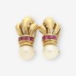 Pendientes de oro amarillo 18kt con piedra roja y perla Pendientes de oro amarillo 18kt con piedra roja y perla