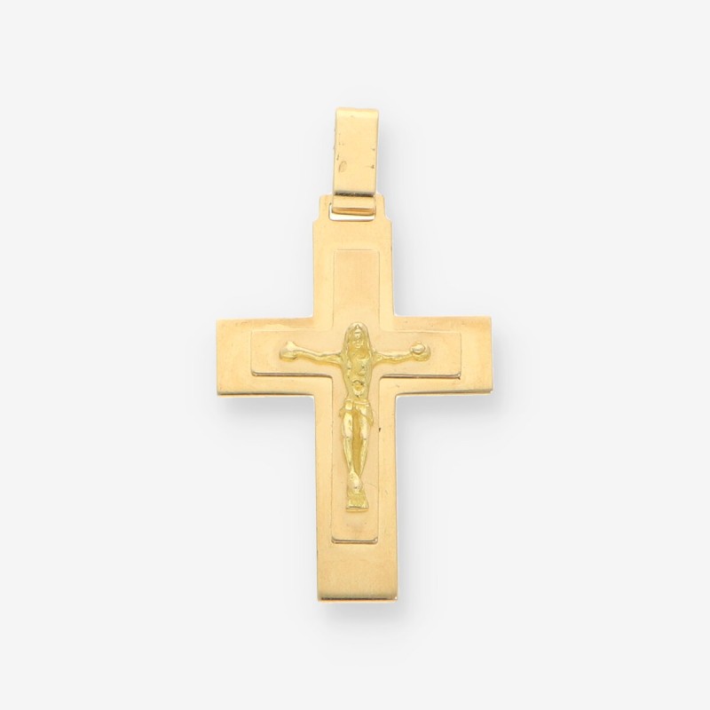 Colgante de cruz en oro amarillo 18kt