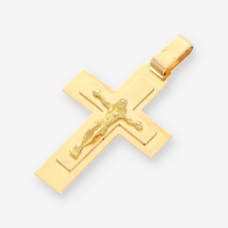 Colgante de cruz en oro amarillo 18kt
