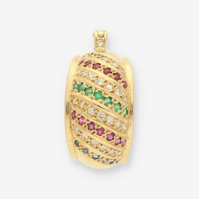 Colgante rubÃ­, esme, oro y brillantes