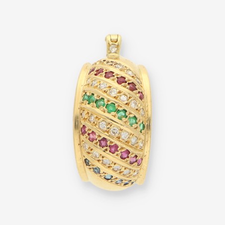 Colgante rubÃ­, esme, oro y brillantes