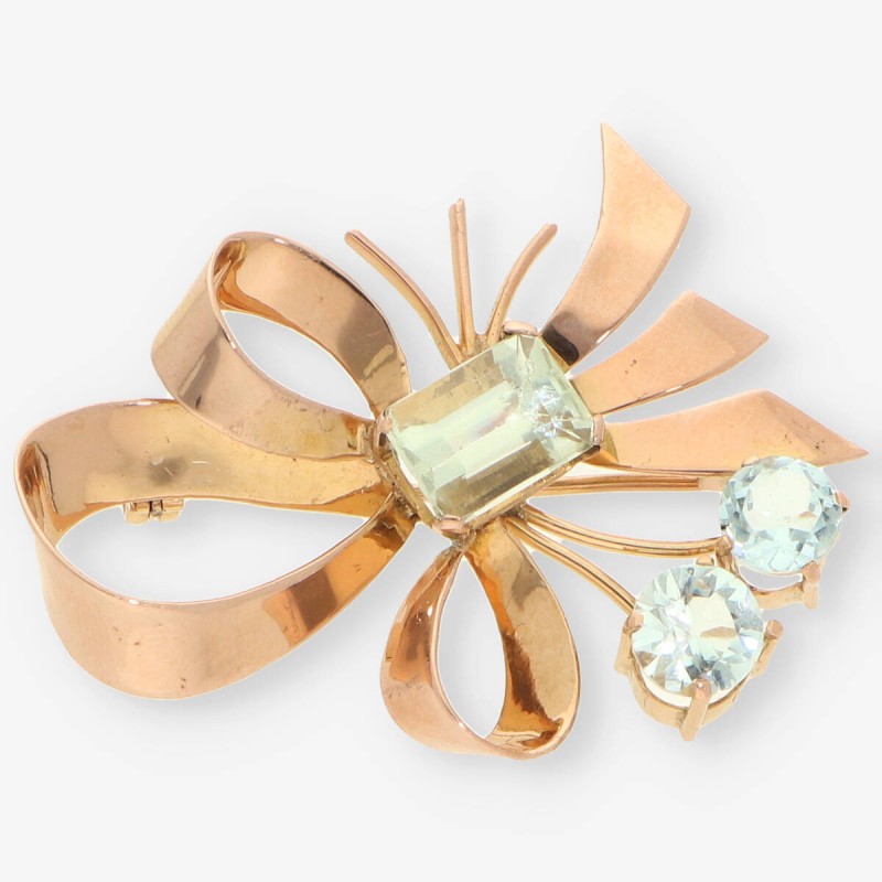 Broche de Aguamarina y Oro 18kt Broche de Aguamarina y Oro 18kt