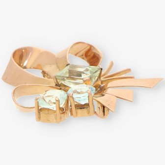 Broche Aguamarina y oro