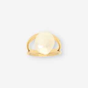 Anillo oro y perla