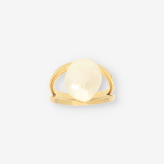 Anillo oro y perla